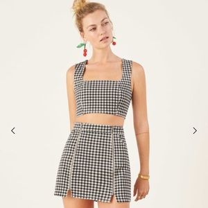 Reformation Jeanine Crop Top Gingham